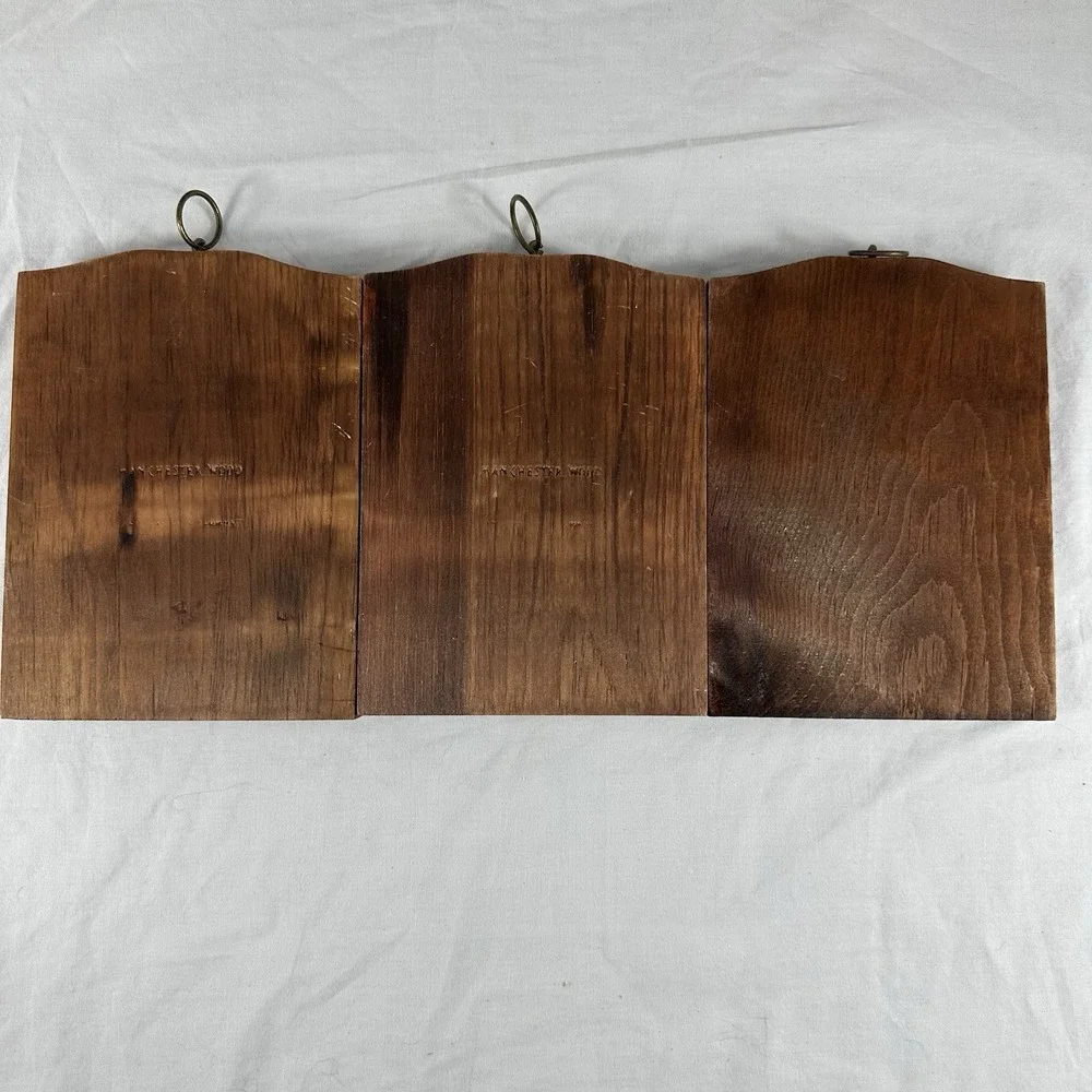 Vintage Set of 3 Hummel Wood Wall Plaques 5
